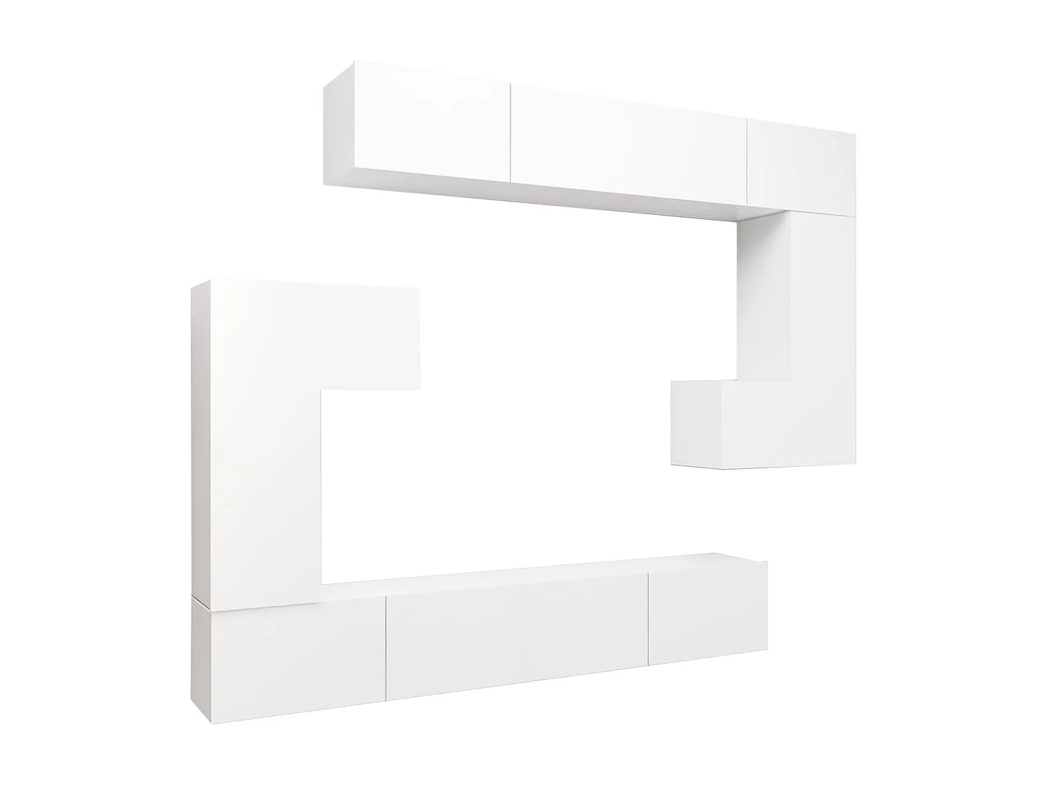 Hector  8-delige Tv-meubelset bewerkt hout wit