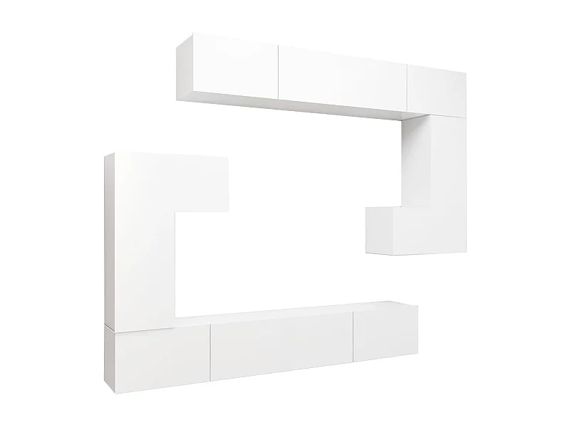 Hector  8-delige Tv-meubelset bewerkt hout wit