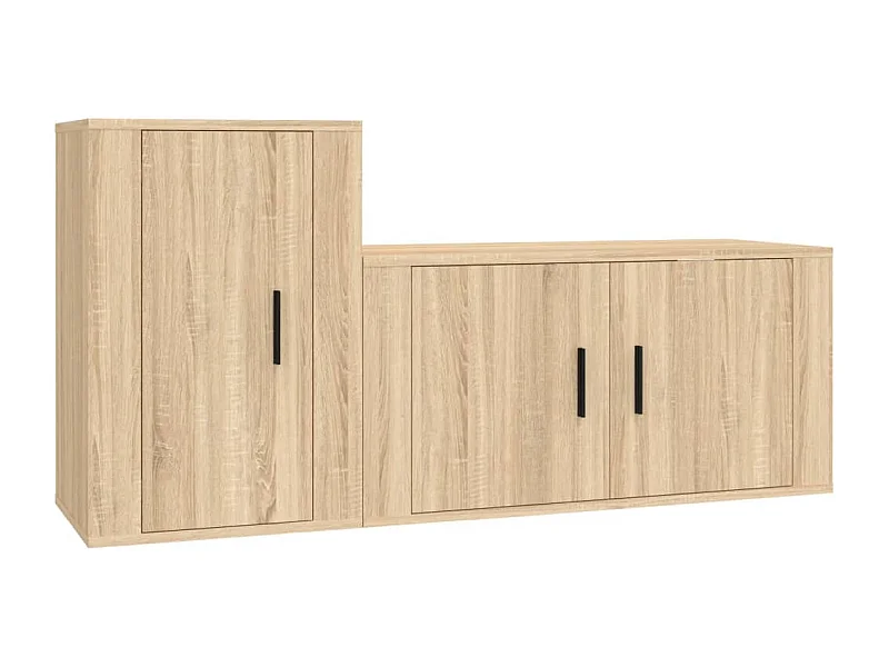 Daniela  2-delige Tv-meubelset bewerkt hout sonoma eikenkleurig