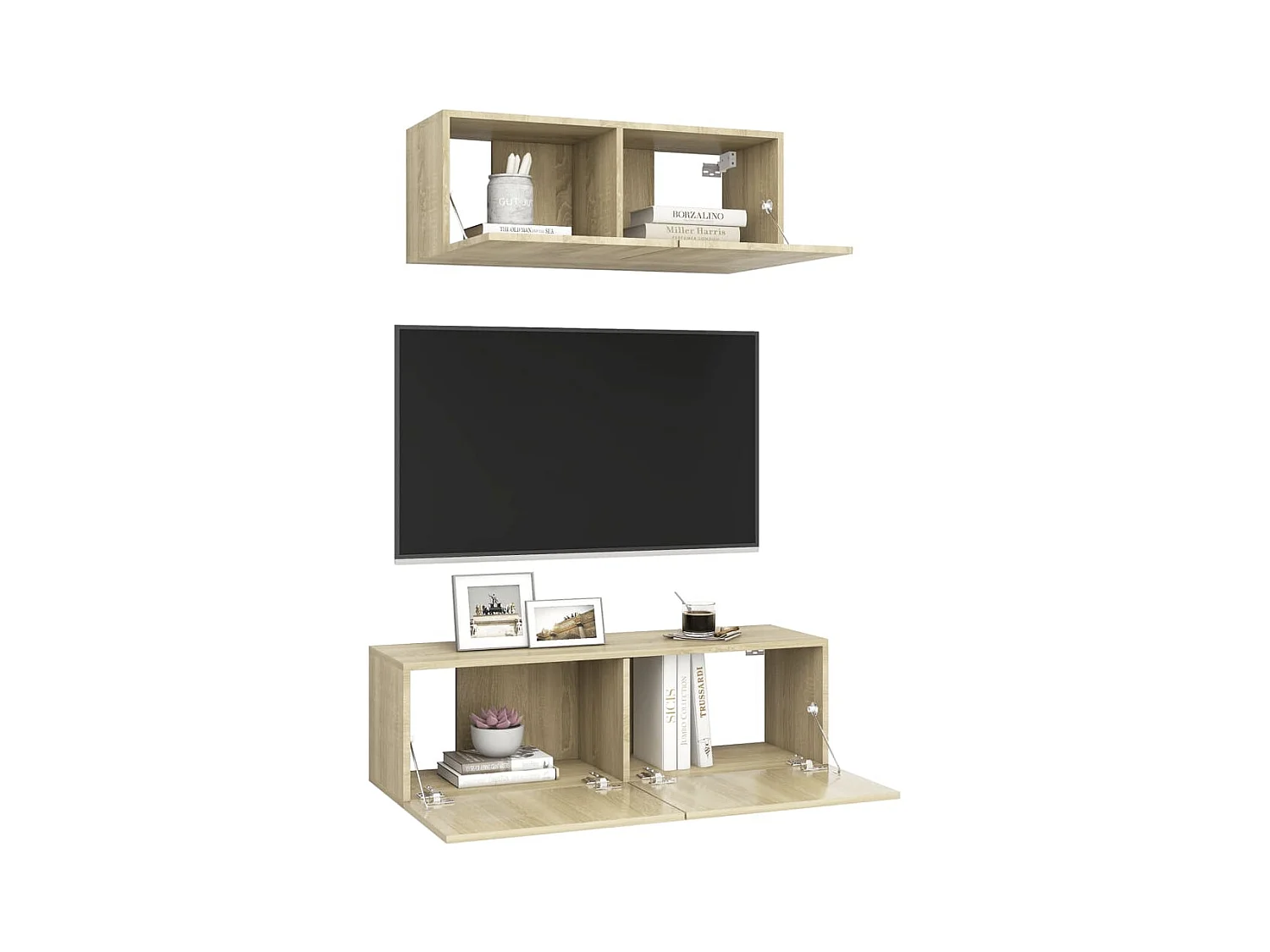 Olivia  Ensemble de meuble TV 2 pcs Chêne sonoma Bois d'ingénierie