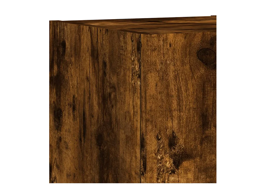 Chance  Meuble TV muraux 3 pcs avec lumières LED chêne fumé