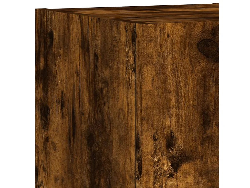 Chance  Meuble TV muraux 3 pcs avec lumières LED chêne fumé