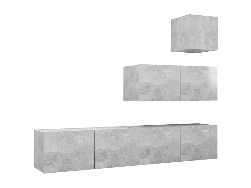 Antelope  Ensemble de meubles TV 4 pcs Gris béton Bois d'ingénierie