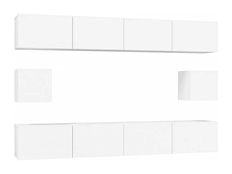 Hollola  Ensemble de meubles TV 6 pcs Blanc Bois d'ingénierie