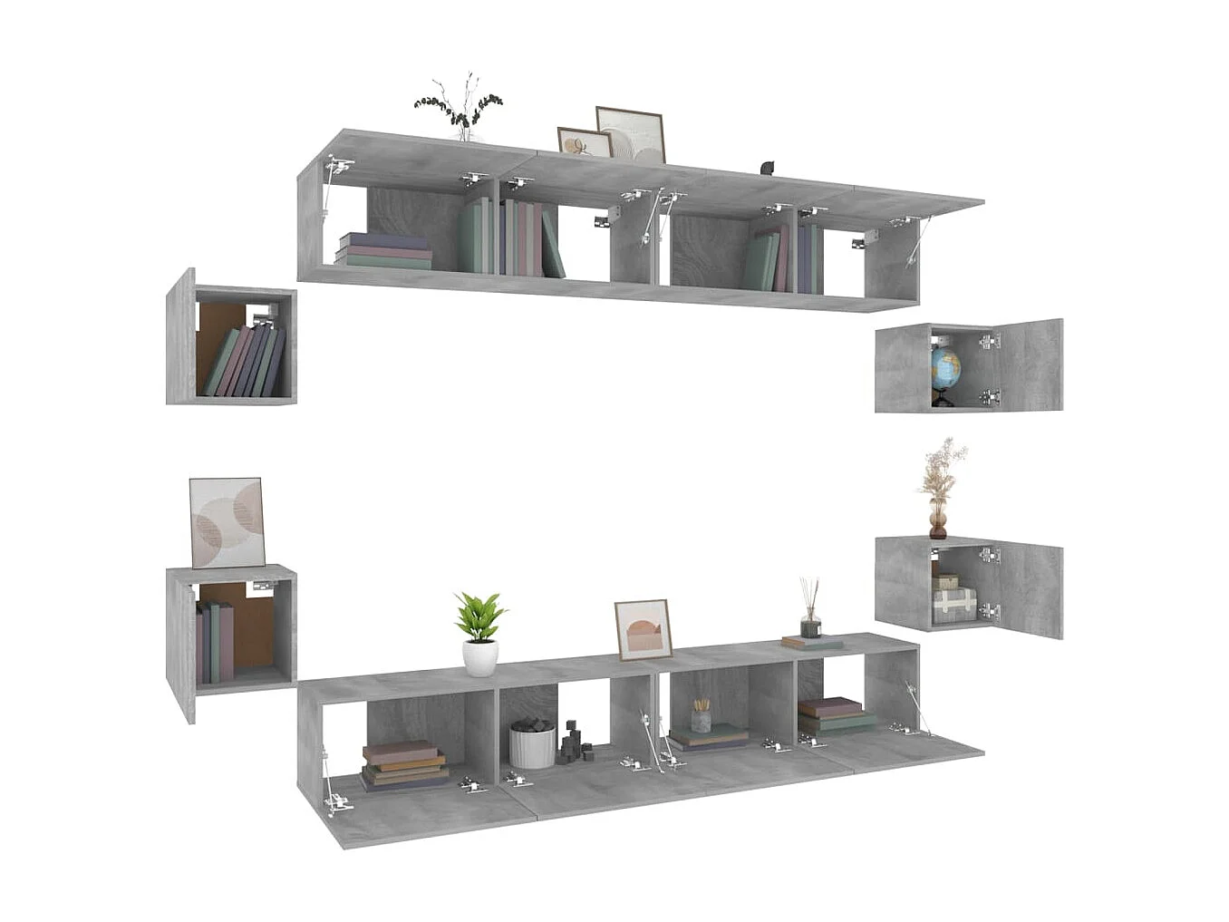 Clondalkin  Ensemble de meubles TV 8 pcs Sonoma gris Bois d'ingénierie