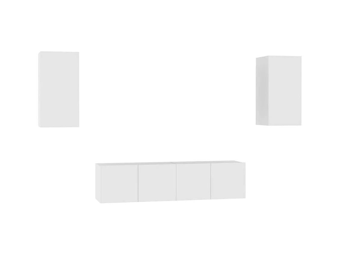 Sørbymagle  Ensemble de meubles TV 4 pcs Blanc Bois d'ingénierie