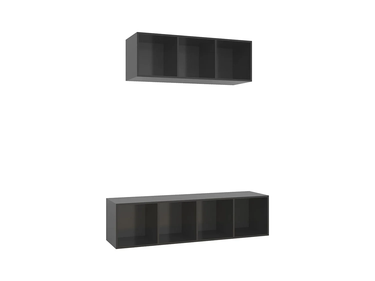 Odril  Ensemble de meubles TV 2 pcs Gris brillant Bois d'ingénierie