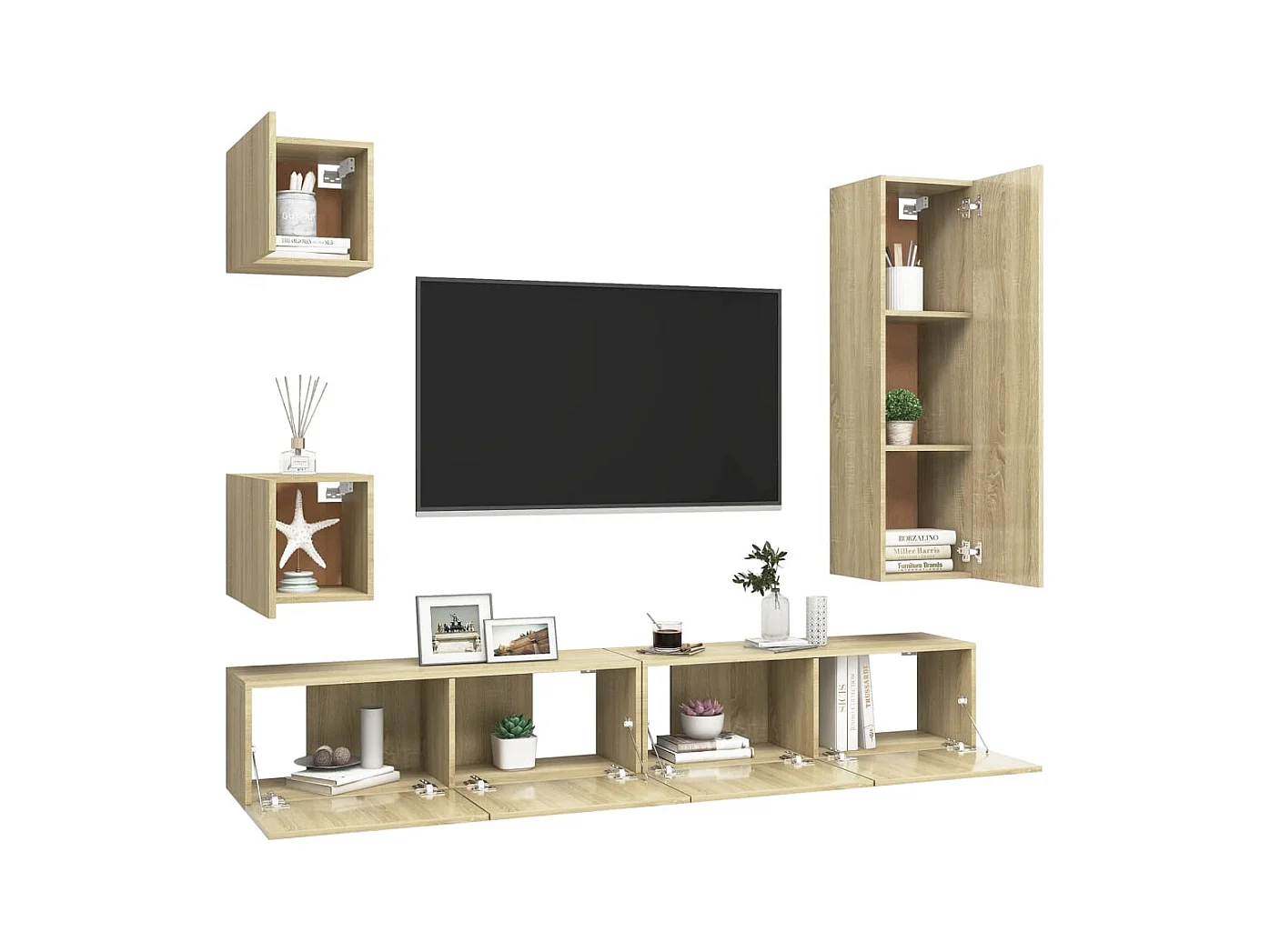 Wheat Ridge  Ensemble de meubles TV 5 pcs Chêne sonoma Bois d'ingénierie