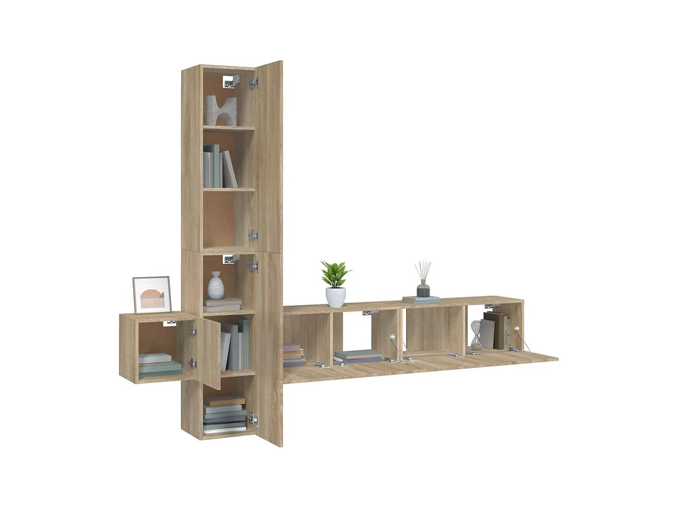 Pontarlier  Ensemble de meubles TV 5 pcs Chêne sonoma Bois d'ingénierie