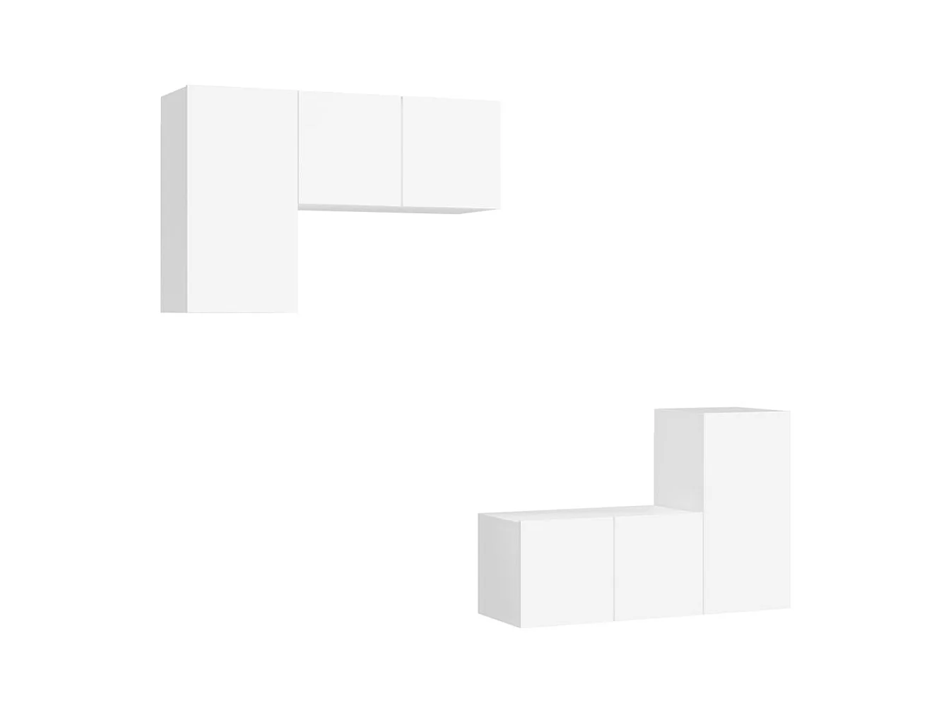 Chelles  Ensemble de meubles TV 4 pcs Blanc Bois d'ingénierie