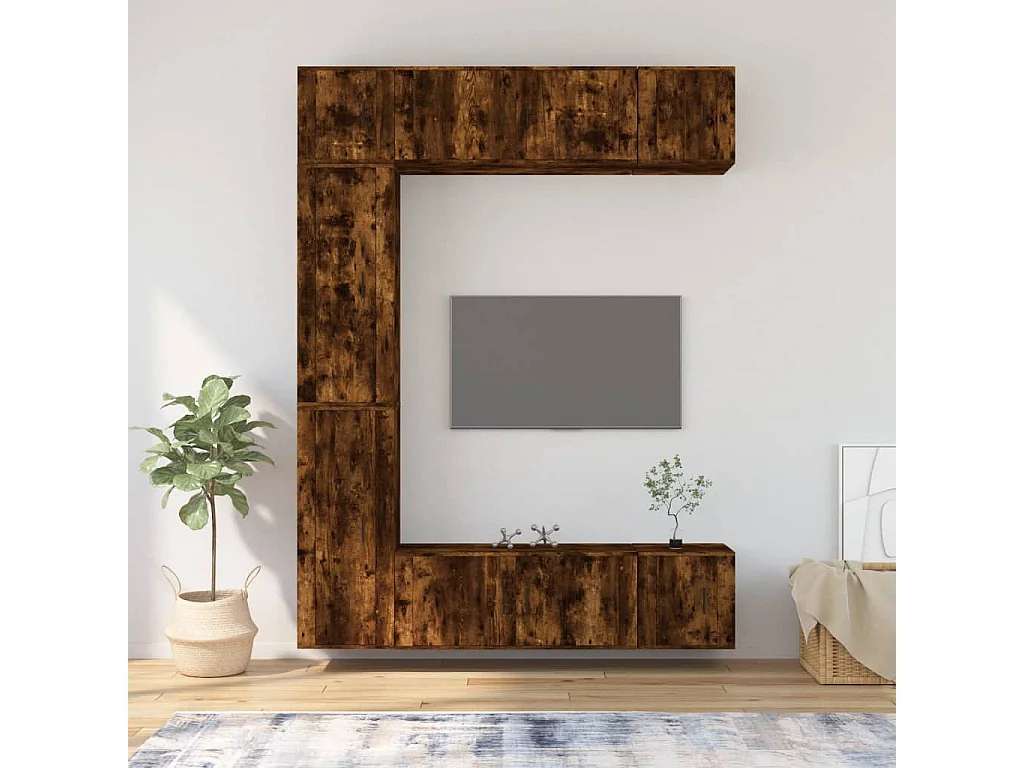 Galenor  Ensemble de meubles TV 7 pcs Chêne fumé Bois d'ingénierie