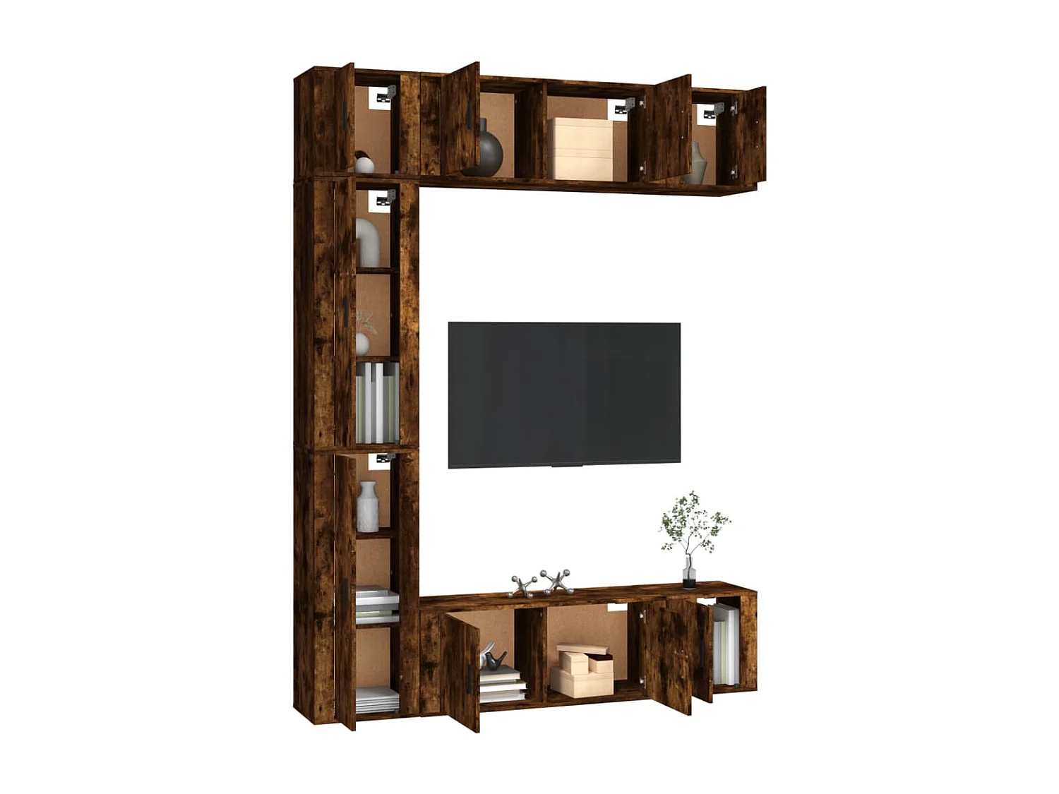 Galenor  Ensemble de meubles TV 7 pcs Chêne fumé Bois d'ingénierie