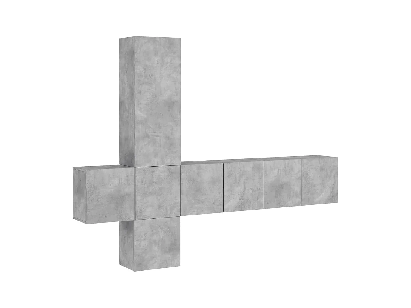 Burr Ridge  Unités murales TV 5 pcs gris béton bois d'ingénierie
