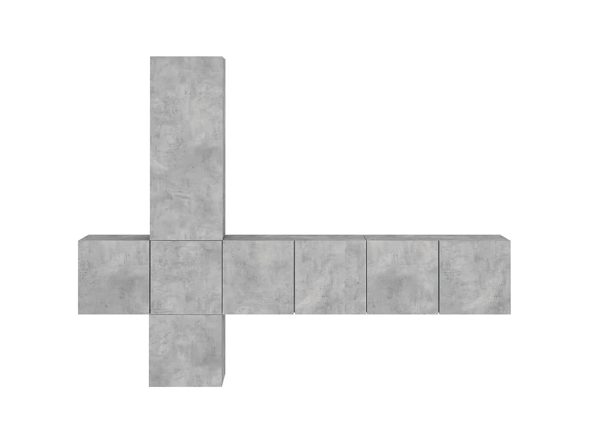 Burr Ridge  Unités murales TV 5 pcs gris béton bois d'ingénierie