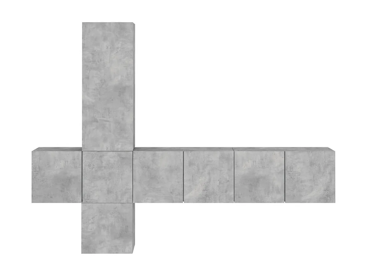 Burr Ridge  Unités murales TV 5 pcs gris béton bois d'ingénierie