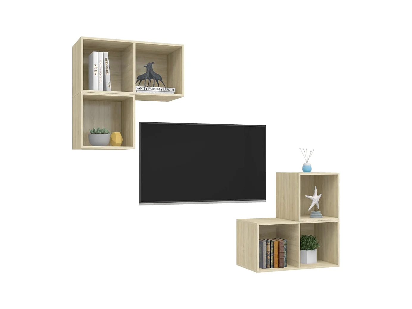 Kiuruvesi  Ensemble de meubles TV 4 pcs Chêne sonoma Bois d'ingénierie
