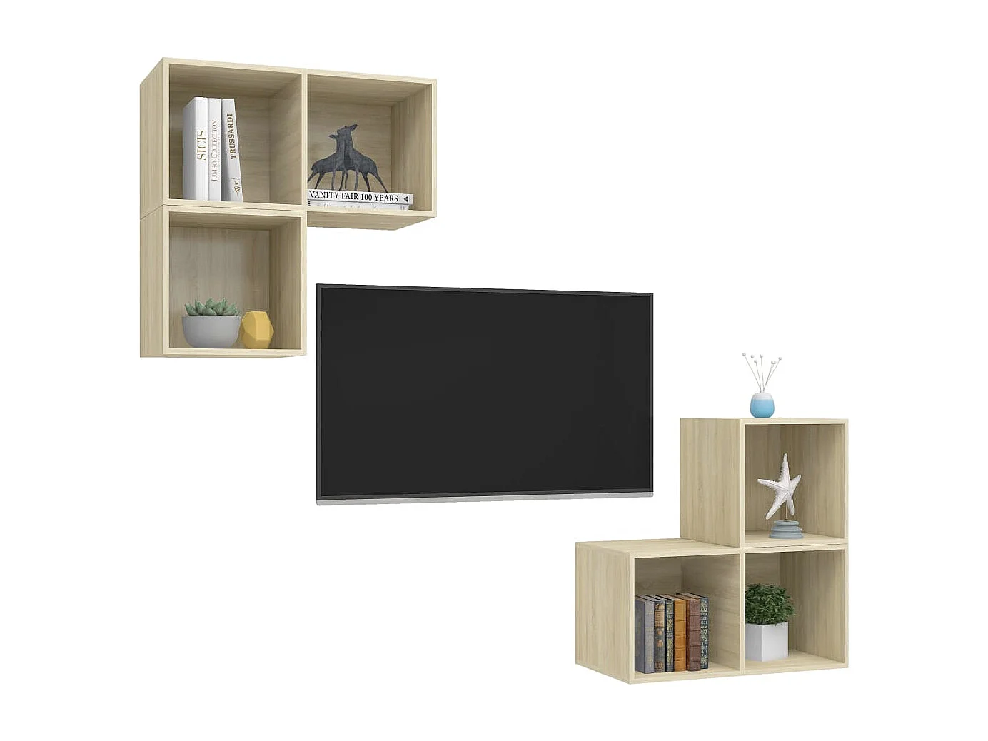 Kiuruvesi  Ensemble de meubles TV 4 pcs Chêne sonoma Bois d'ingénierie
