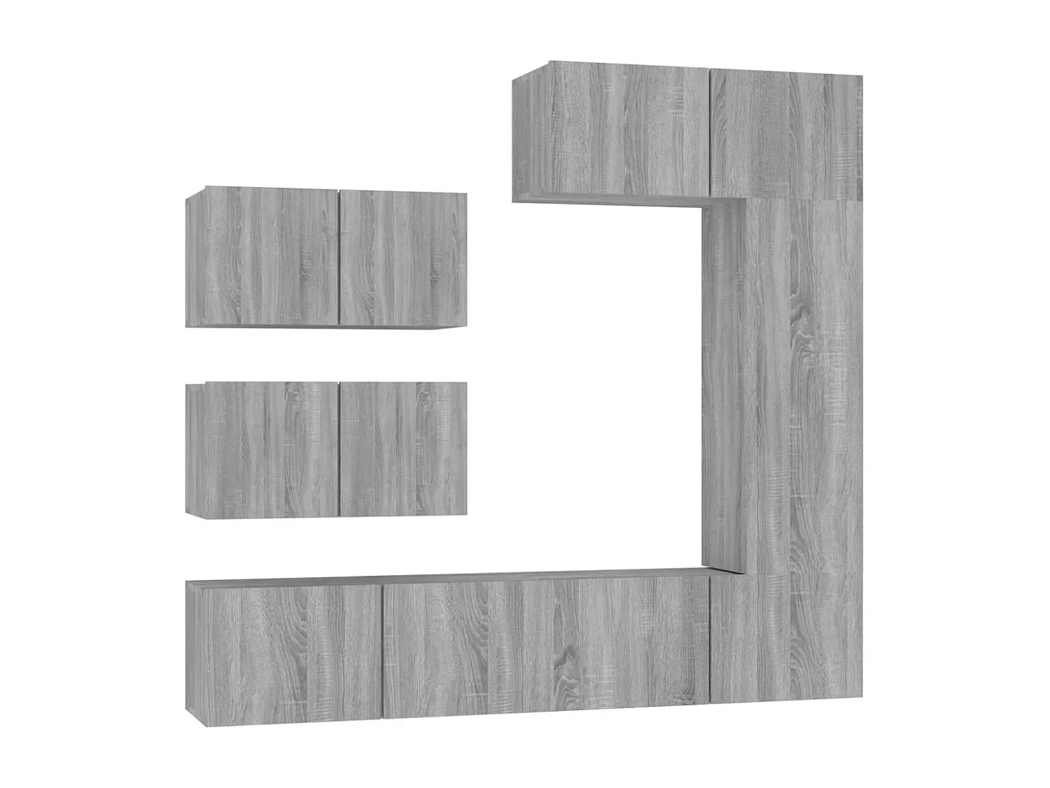 Garden Furniture -  6-delige Tv-meubelset bewerkt hout grijs sonoma eikenkleurig