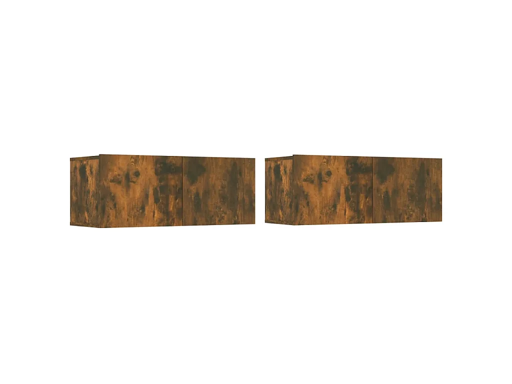 Isandro  Set de muebles de TV 4 pzas madera contrachapada roble ahumado