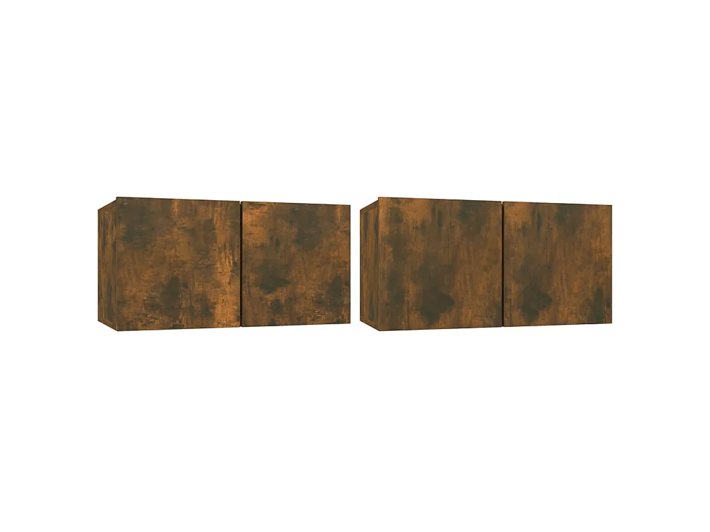 Isandro  Set de muebles de TV 4 pzas madera contrachapada roble ahumado