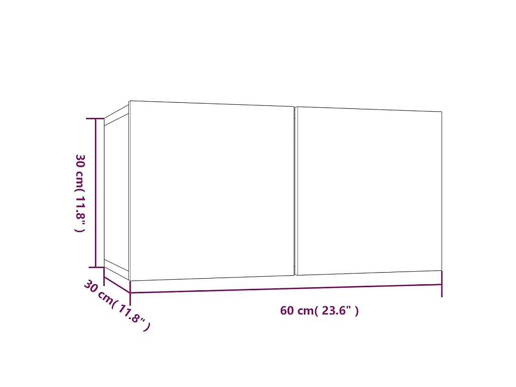 Isandro  Set de muebles de TV 4 pzas madera contrachapada roble ahumado