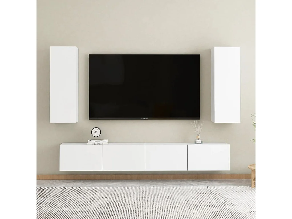 Sørbymagle  Muebles de salón 4 piezas madera de ingeniería blanco