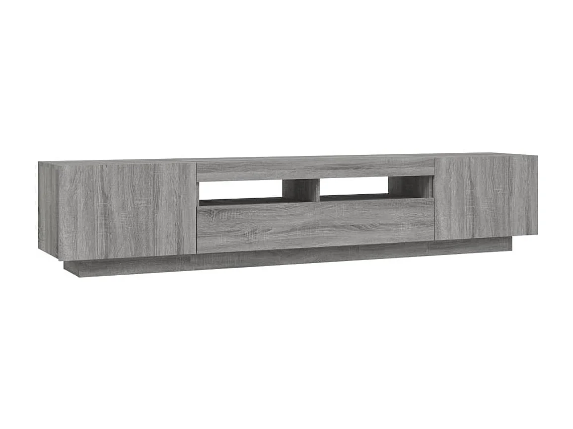 Havva  Set muebles TV con LEDs 2 pzas madera contrachapada gris Sonoma