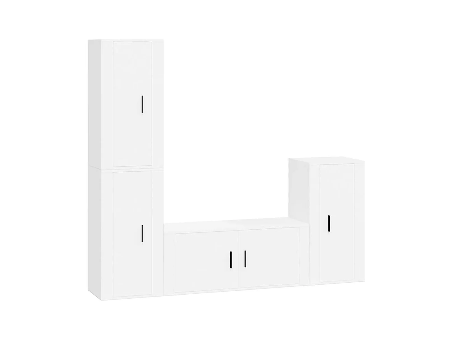 Nîmes  Ensemble de meubles TV 4 pcs Blanc Bois d'ingénierie