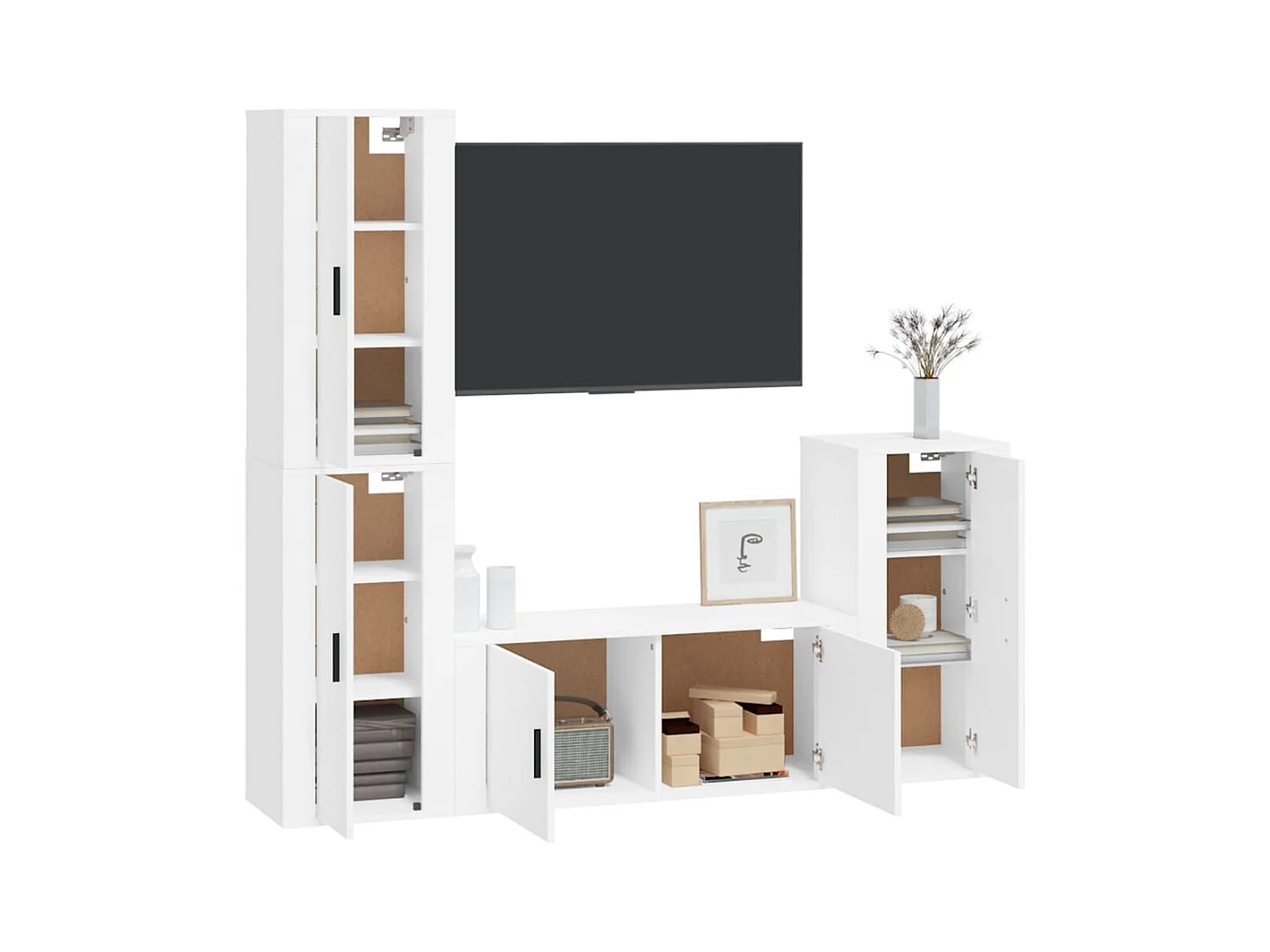 Nîmes  Ensemble de meubles TV 4 pcs Blanc Bois d'ingénierie
