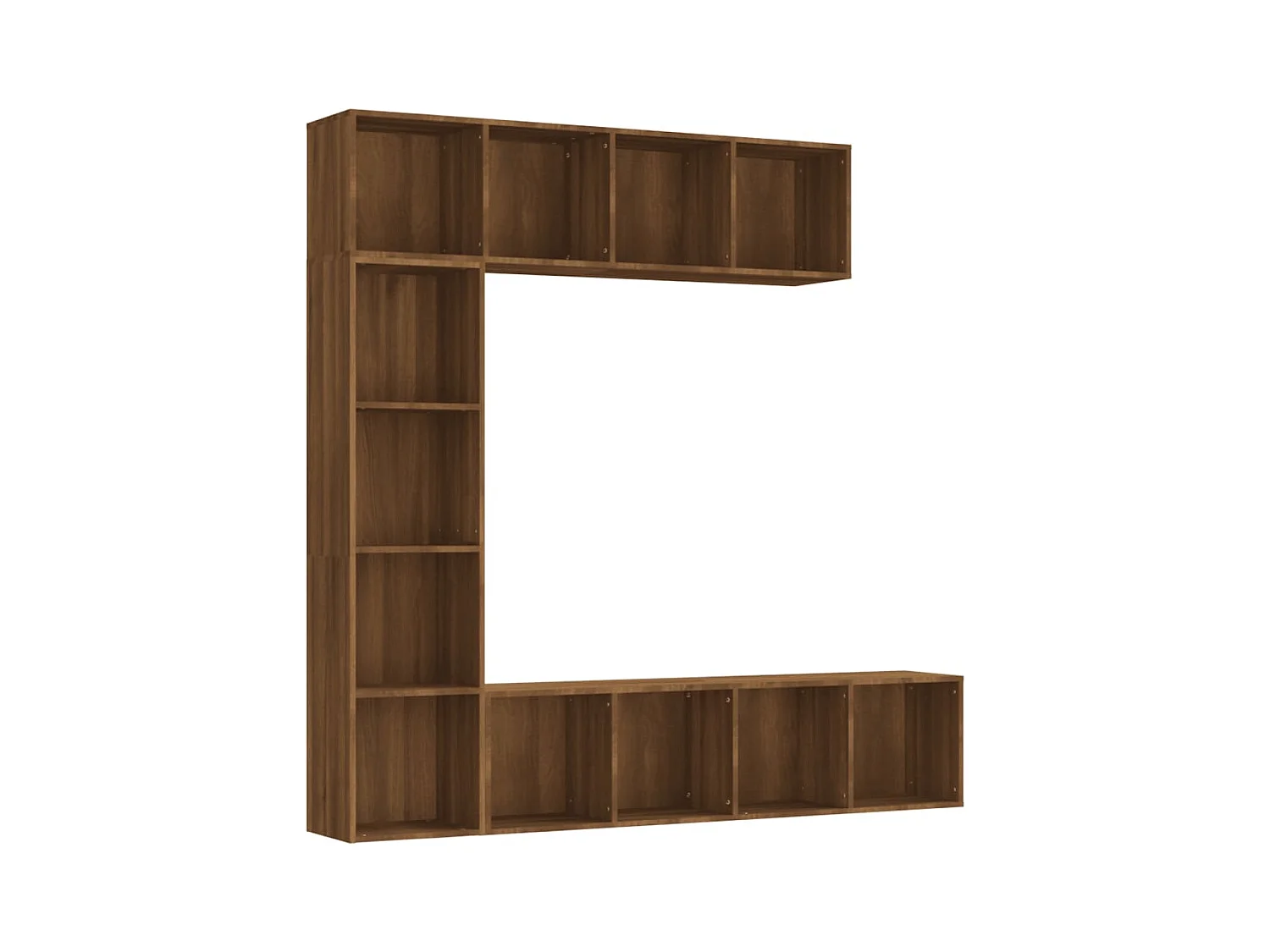 Elida  Ensemble bibliothèque/meuble TV 3 pcs Chêne marron 180x30x180cm