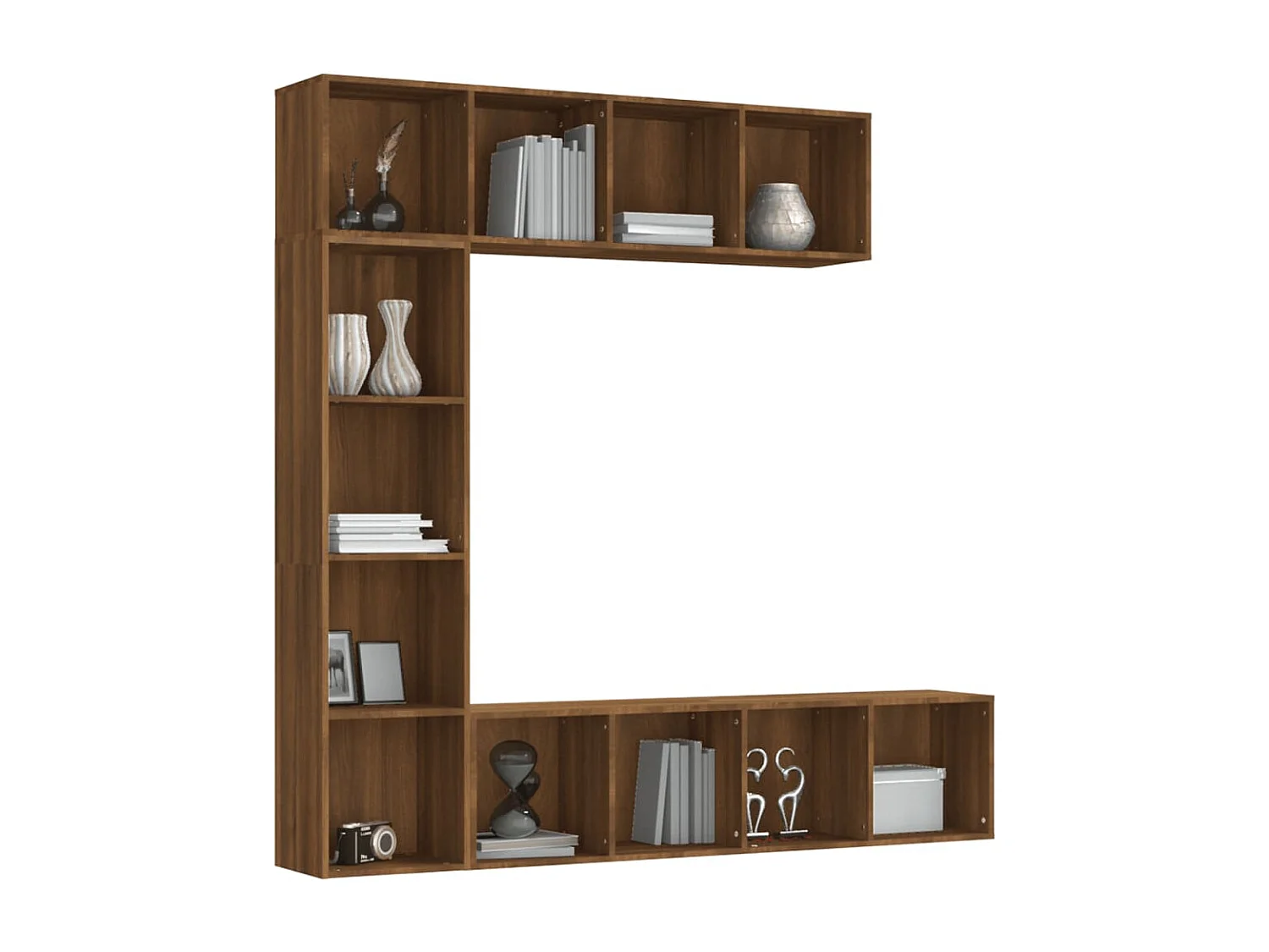 Elida  Ensemble bibliothèque/meuble TV 3 pcs Chêne marron 180x30x180cm