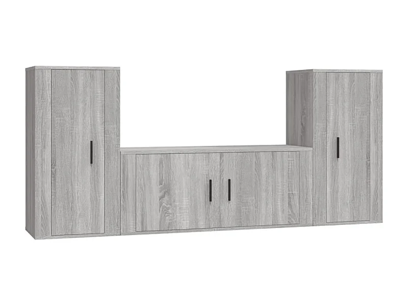 Xira  Ensemble de meubles TV 3 pcs Sonoma gris Bois d'ingénierie
