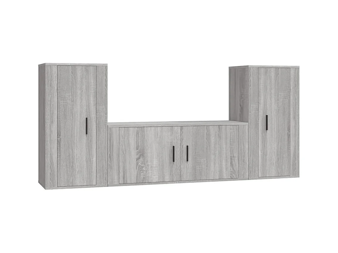 Xira  Ensemble de meubles TV 3 pcs Sonoma gris Bois d'ingénierie