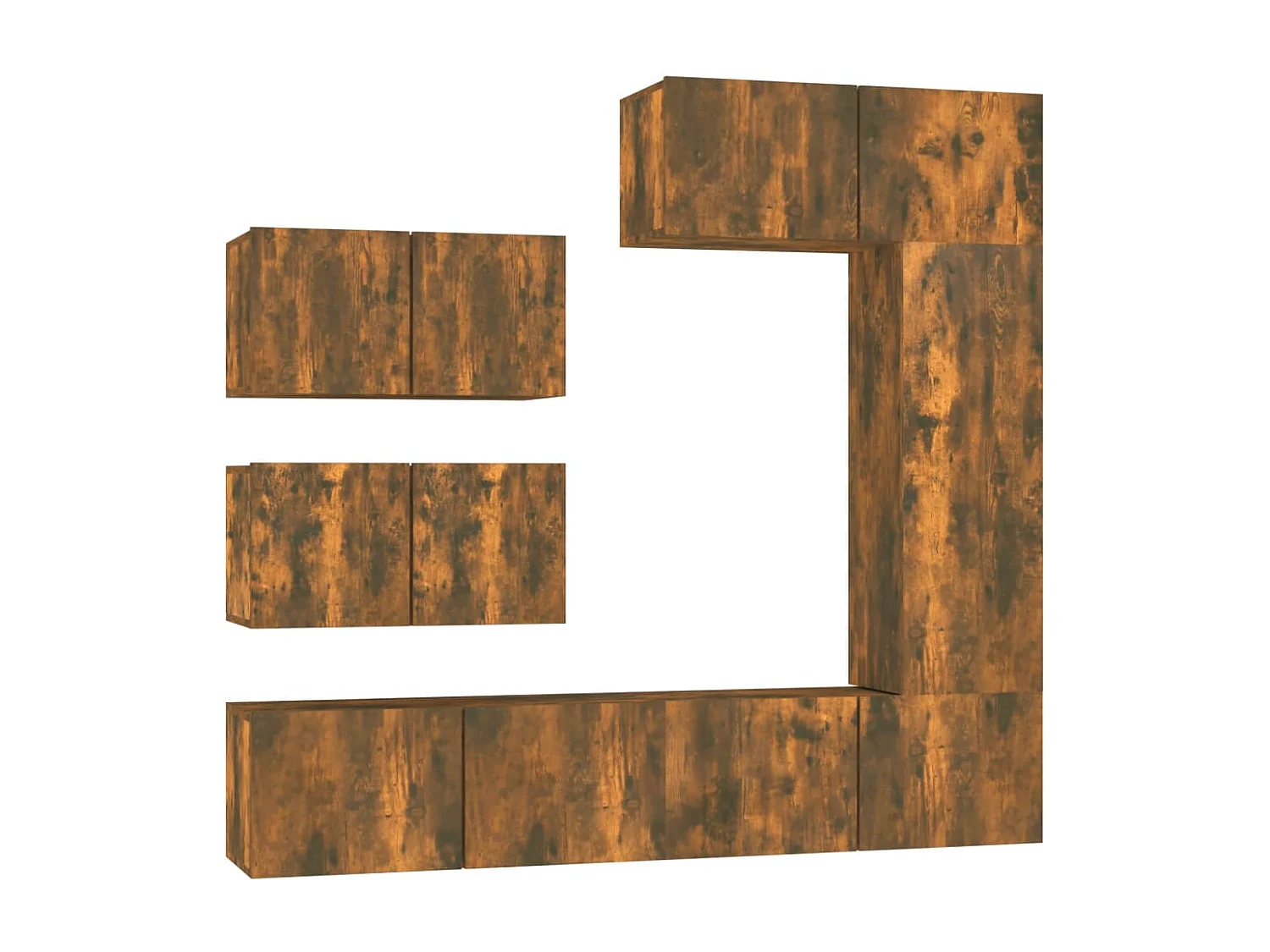 Garden Furniture -  6-delige Tv-meubelset bewerkt hout gerookt eikenkleurig