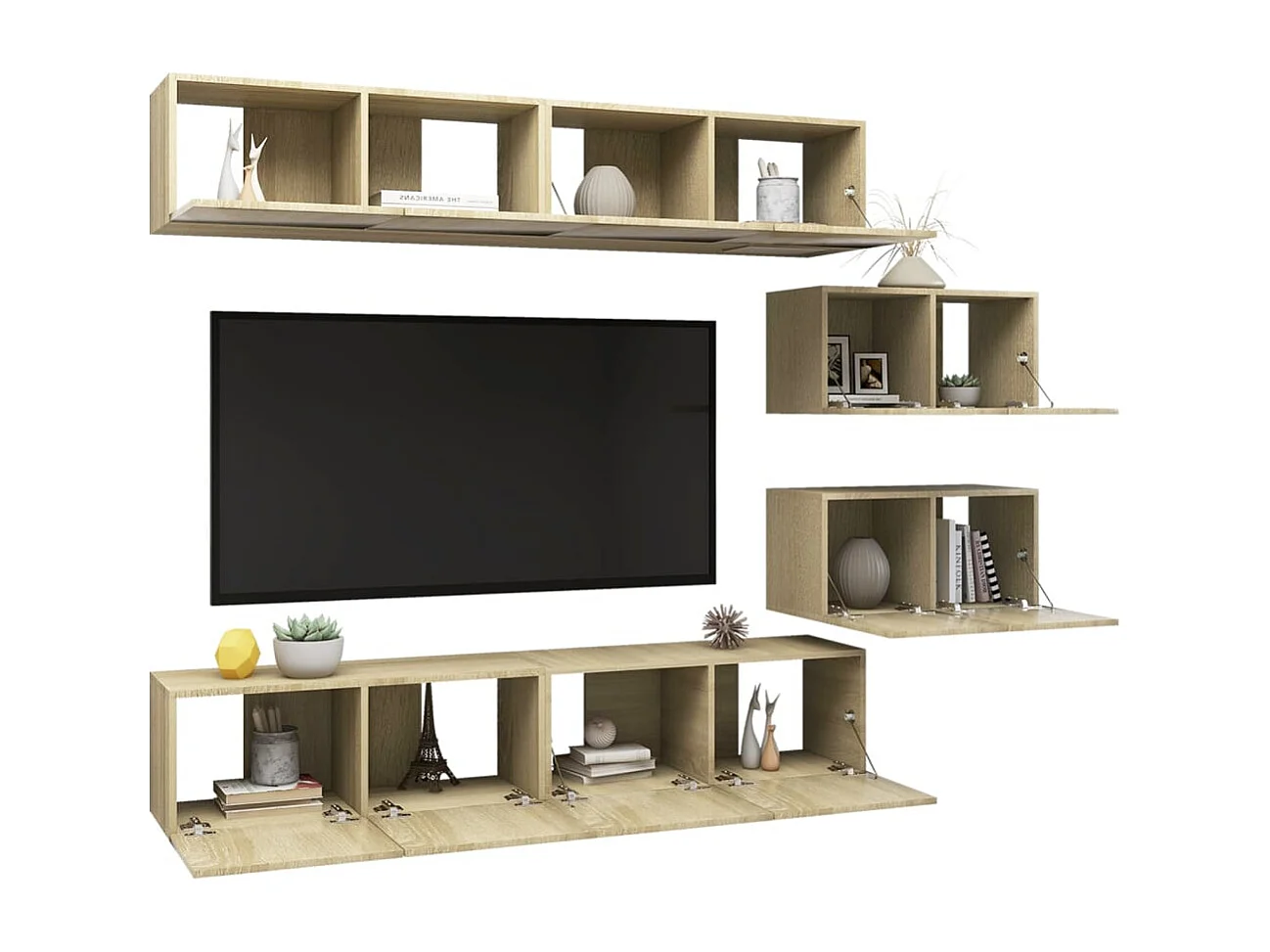 Clara  Ensemble de meuble TV 6 pcs Chêne sonoma Bois d'ingénierie