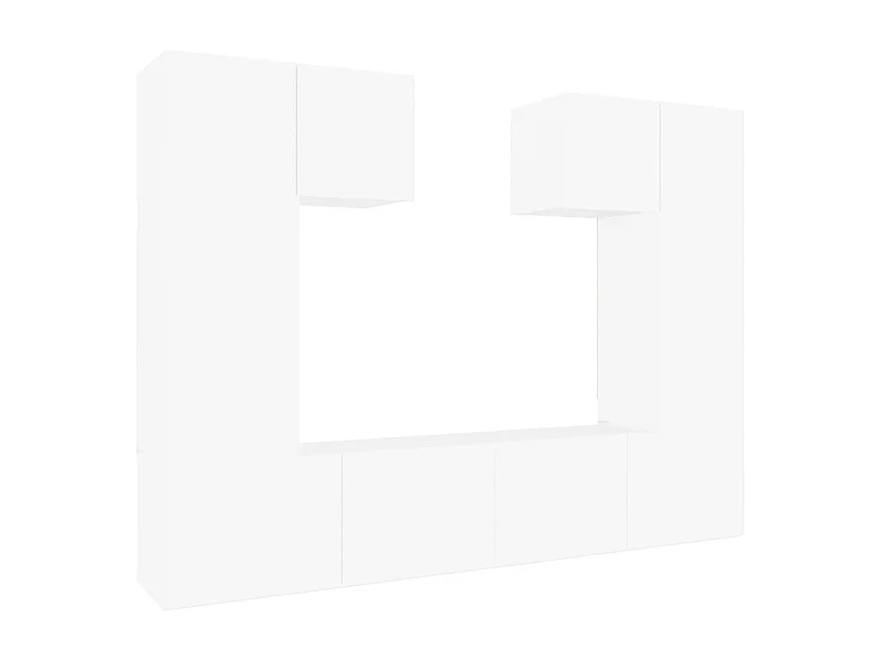 Nawal  Ensemble de meubles TV 6 pcs Blanc Bois d'ingénierie