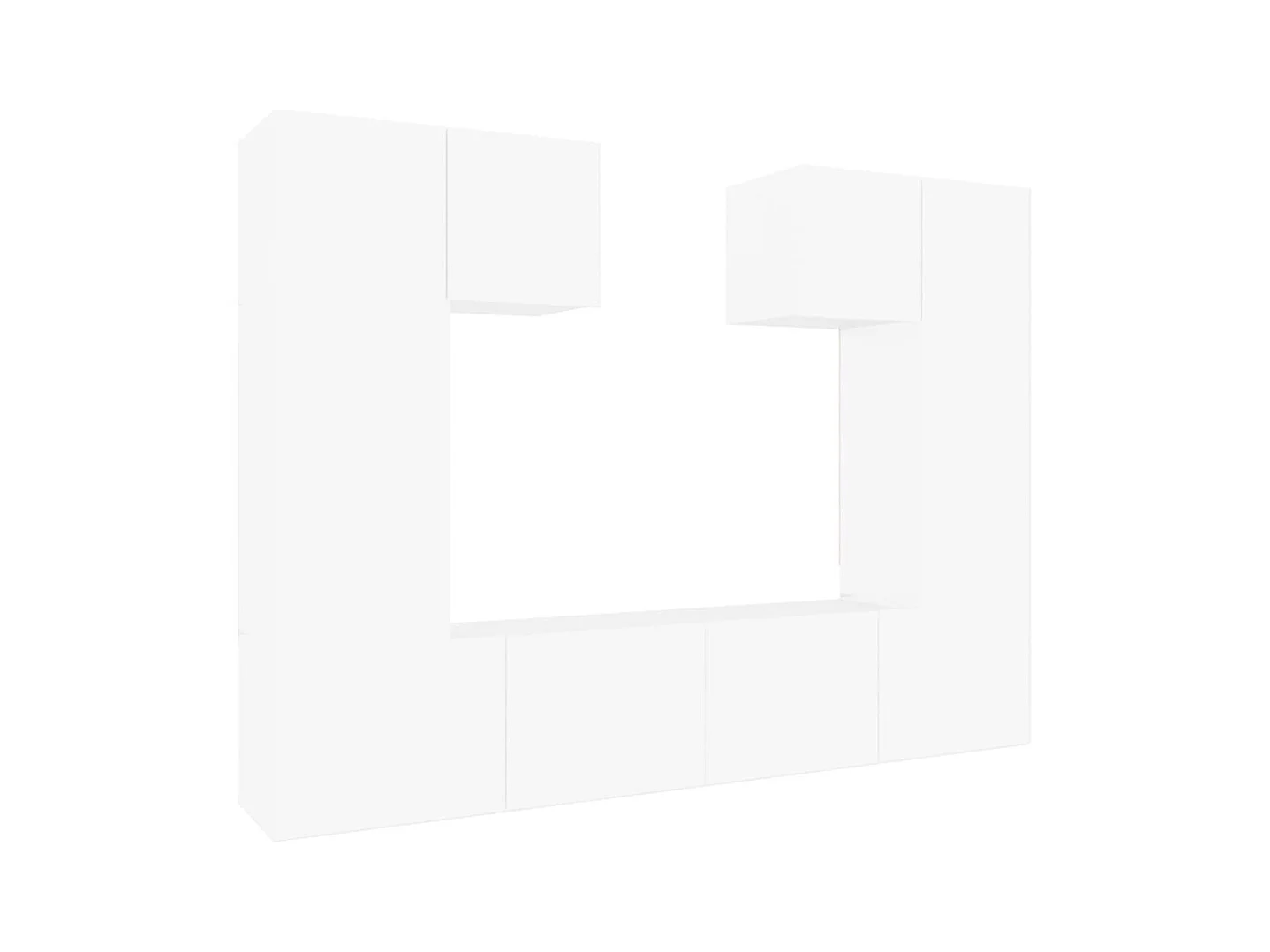 Nawal  Ensemble de meubles TV 6 pcs Blanc Bois d'ingénierie