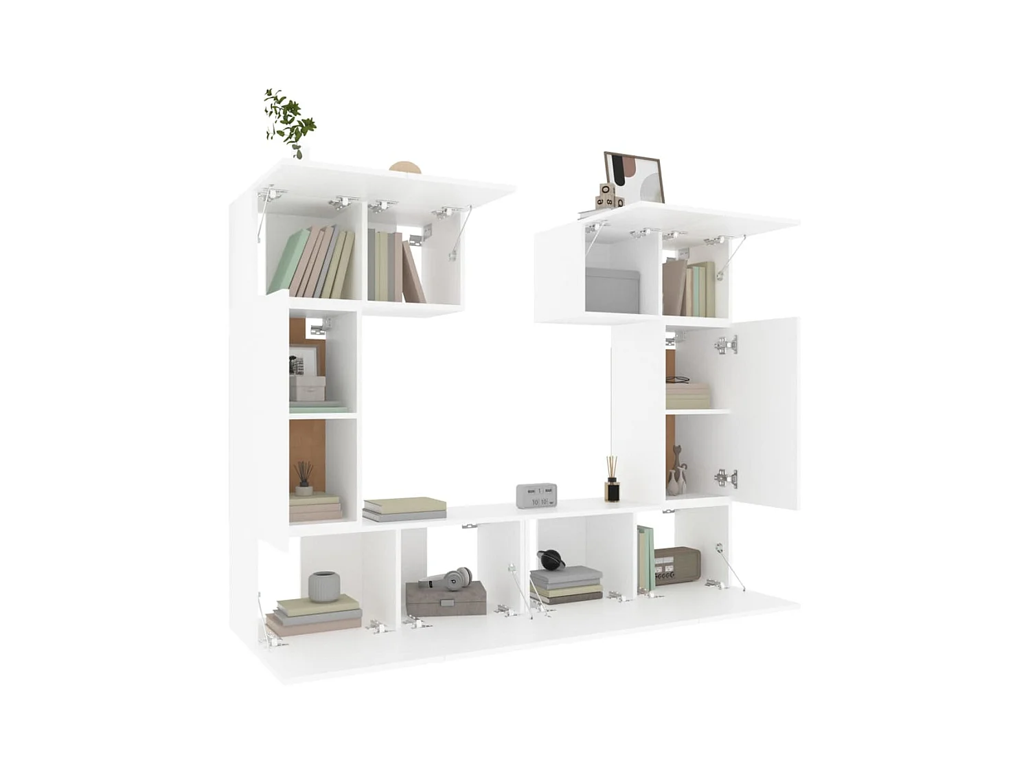 Nawal  Ensemble de meubles TV 6 pcs Blanc Bois d'ingénierie