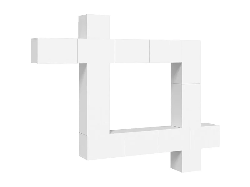 Manal  Ensemble de meubles TV 9 pcs Blanc Bois d'ingénierie