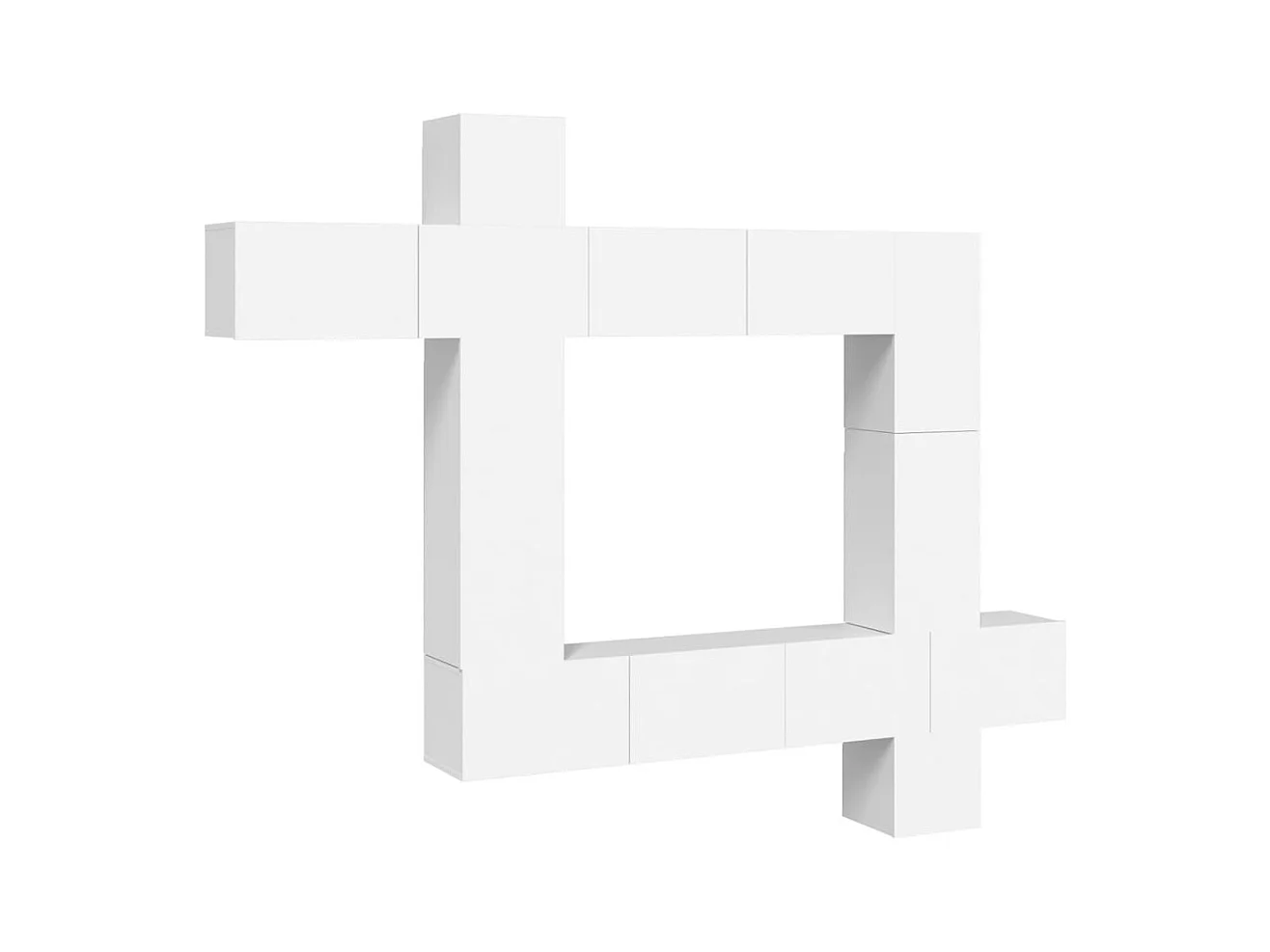 Manal  Ensemble de meubles TV 9 pcs Blanc Bois d'ingénierie