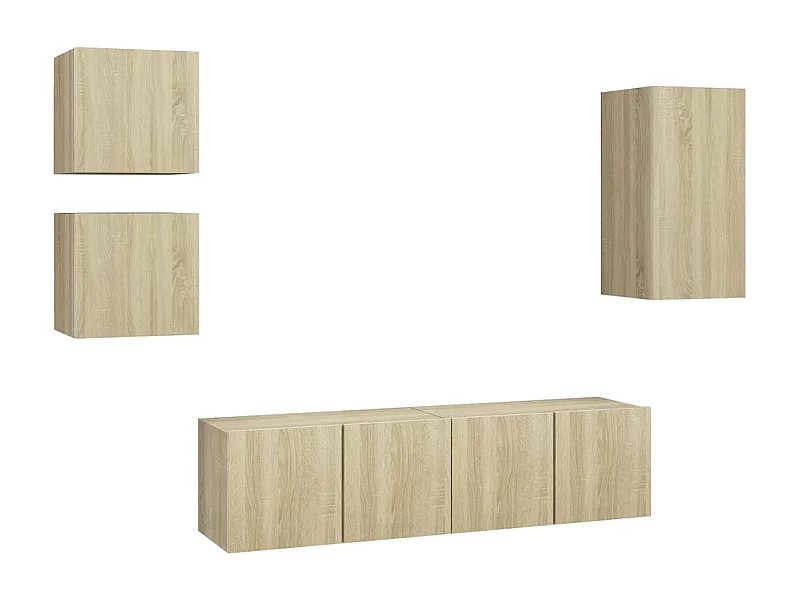 Wheat Ridge  Ensemble de meubles TV 5 pcs Chêne sonoma Bois d'ingénierie