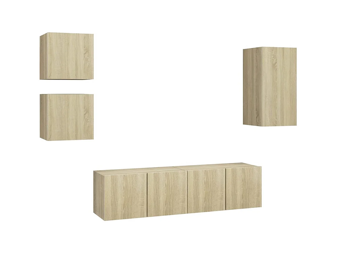 Wheat Ridge  Ensemble de meubles TV 5 pcs Chêne sonoma Bois d'ingénierie