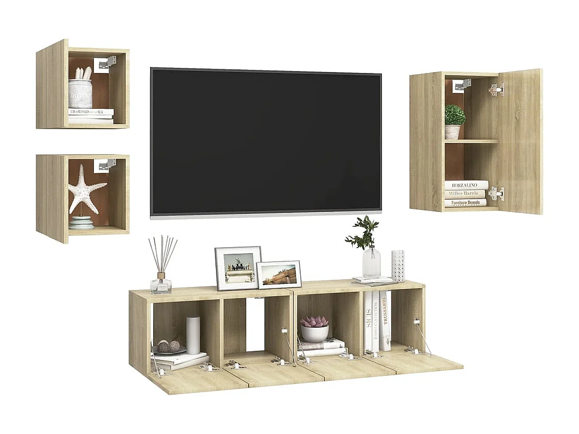 Wheat Ridge  Ensemble de meubles TV 5 pcs Chêne sonoma Bois d'ingénierie