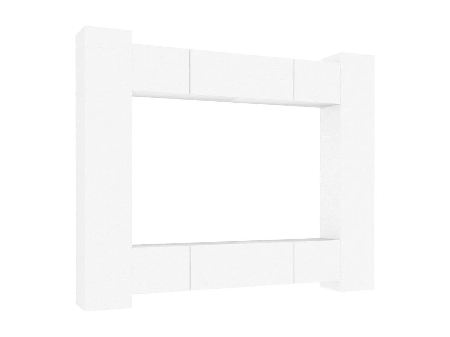 Myjor  Ensemble de meubles TV 8 pcs Blanc Bois d'ingénierie