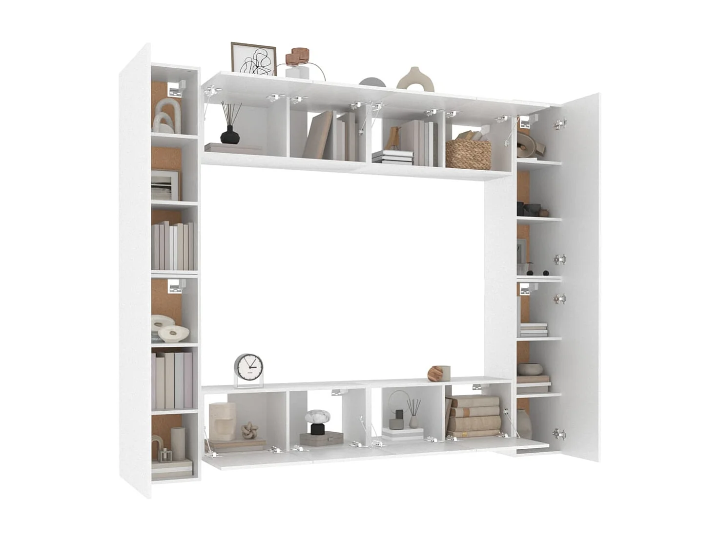 Myjor  Ensemble de meubles TV 8 pcs Blanc Bois d'ingénierie