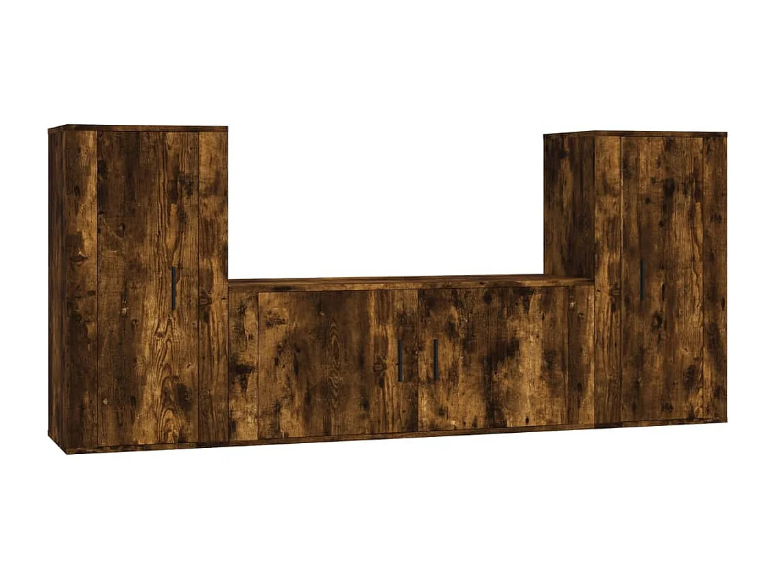 Xira  Ensemble de meubles TV 3 pcs Chêne fumé Bois d'ingénierie