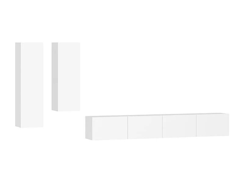 Mylan  Ensemble de meubles TV 4 pcs Blanc Bois d'ingénierie