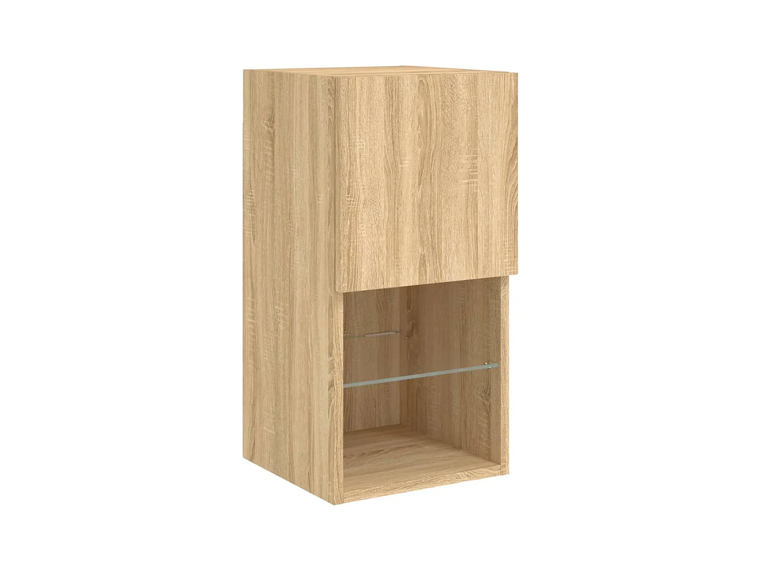 Cecilia Fernanda  Meuble TV muraux 4 pcs avec lumières LED chêne sonoma