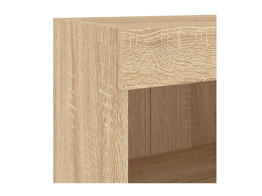 Cecilia Fernanda  Meuble TV muraux 4 pcs avec lumières LED chêne sonoma