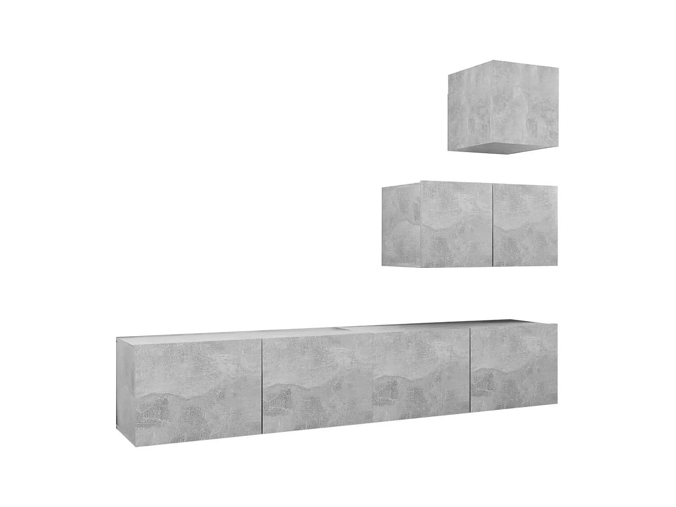 Antelope  Ensemble de meubles TV 4 pcs Gris béton Bois d'ingénierie
